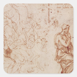 Figure Studies for a Woman Square Sticker