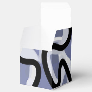 Figure with Feline: Abstract Blue, Orange, B & W Favor Box