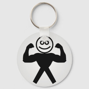 Figure with muscles showing muscle strength keychain