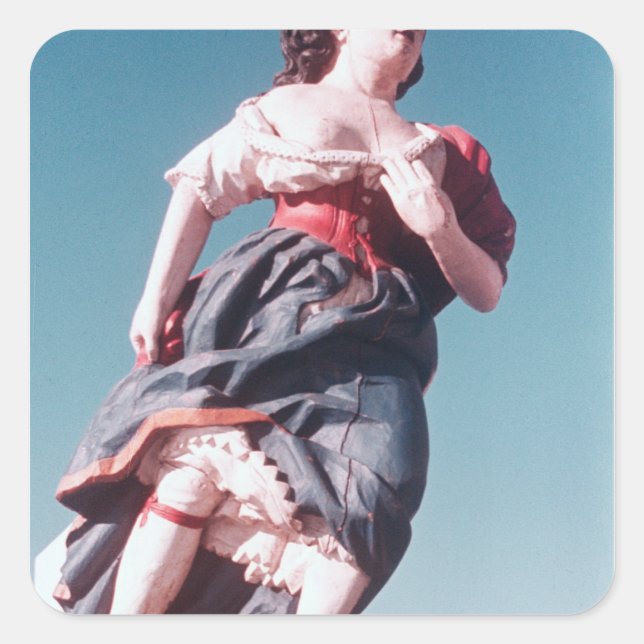 Figurehead from unknown sailing ship square sticker (Front)