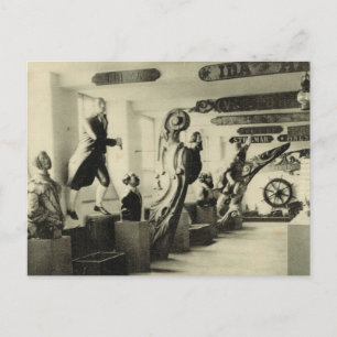 Figureheads,  Hallands Museum, Halmstad, Norway Postcard