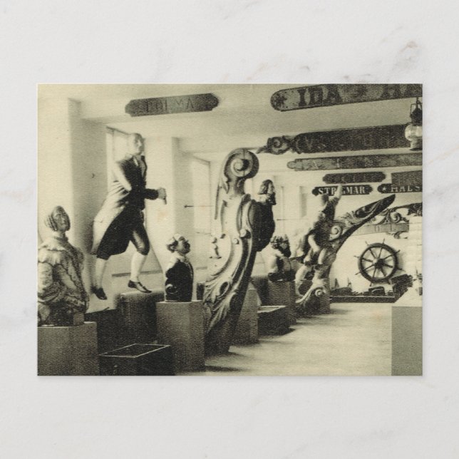 Figureheads,  Hallands Museum, Halmstad, Norway Postcard (Front)