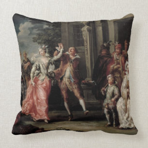 Figures Dancing Outside a Palace (pair with 59640) Throw Pillow