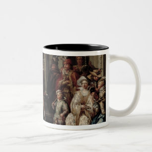 Figures Dancing Outside a Palace (pair with 59640) Two-Tone Coffee Mug