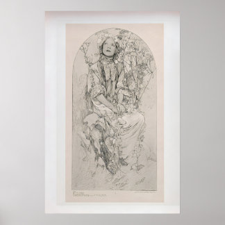 Figures Decoratives 8 by Alphonse Mucha  Vintage Poster