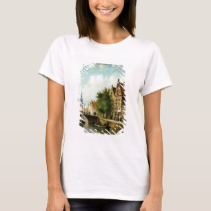 Figures on a Canal, Amsterdam (oil on panel) T-Shirt