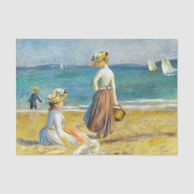 Figures on the Beach, Auguste Renoir Decoupage Art Tissue Paper (Front)
