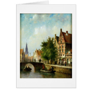Figures sur un canal, Amsterdam (huile sur le