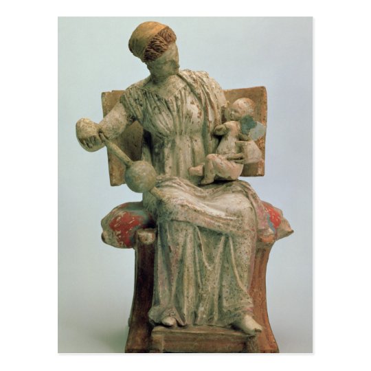 Figurine of Aphrodite playing with Eros Postcard