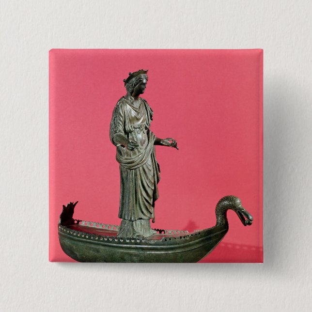 Figurine of the Goddess Sequana 2 Inch Square Button (Front)