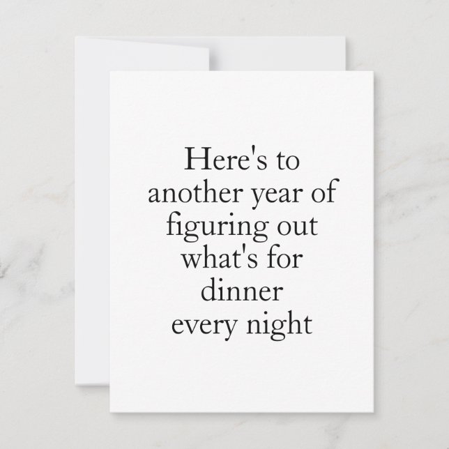 Figuring Out Dinner Humour Card for Couples - Funn (Front)