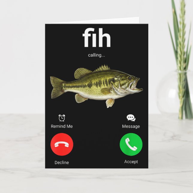 Fih Calling Decline Accept Funny Phone Call Misspe Card (Front)