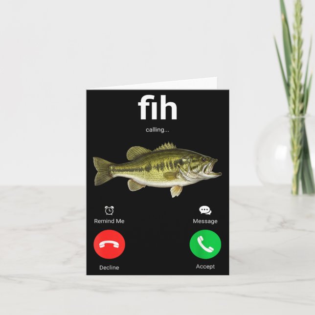 Fih Calling Decline Accept Funny Phone Call Misspe Card (Front)
