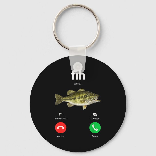 Fih Calling Decline Accept Funny Phone Call Misspe Keychain (Front)