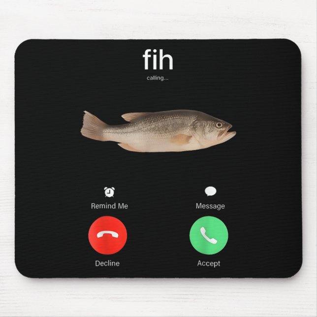 Fih Calling Remind Me Message Decline Accept Phone Mouse Pad (Front)