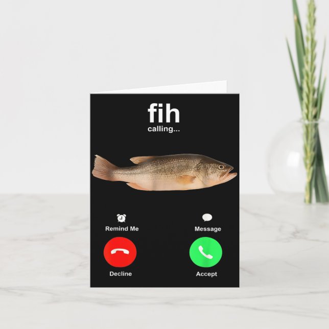 Fih Calling Remind Message Decline Illustration Card (Front)