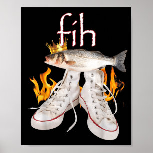 Fih Scute Ss Cute Sss Fish Funny Misspelled Fish M Poster