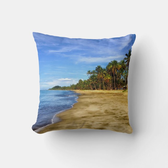 Fiji Beach Blue Sky Decorative Throw Pillow (Front)