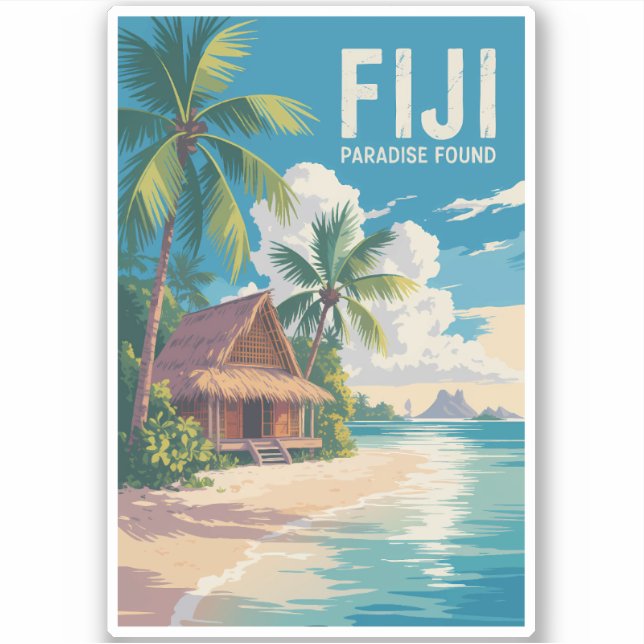 Fiji Beach Hut Travel Art Vintage (Front)