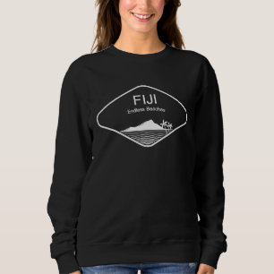 Fiji Beach Palm Trees Mountain Oceania Island Sou Sweatshirt