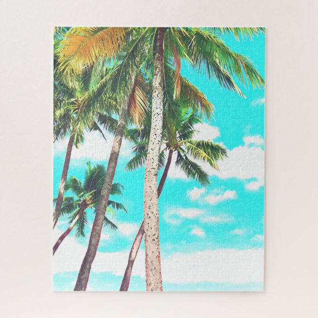 Fiji Bula palm trees landscape challenging Jigsaw Puzzle (Vertical)