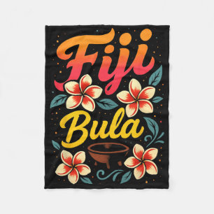 Fiji Bula Tropical Island Vacation Souvenir  Fleece Blanket