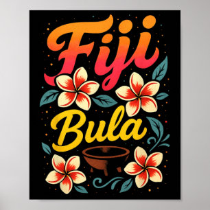 Fiji Bula Tropical Island Vacation Souvenir Poster