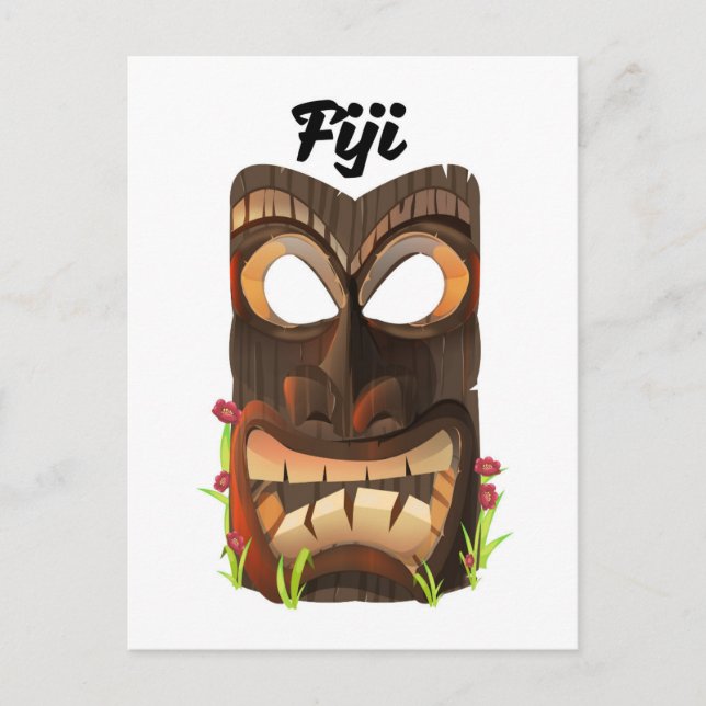 Fiji carved mask postcard (Front)