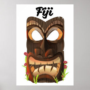 Fiji carved mask poster