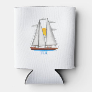 Fiji Coastal Nautical Sailing Sailor Can Cooler
