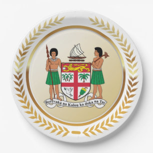 Fiji Coat of Arms Paper Plate