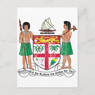 Fiji Coat Of Arms Postcard