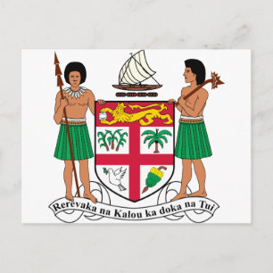 Fiji Coat Of Arms Postcard