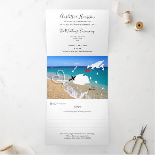 Fiji Destination Wedding Tri-Fold Invitation