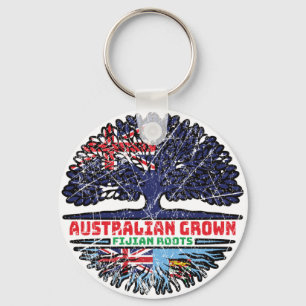 Fiji Fijian Australian Australia Tree Roots Flag Keychain