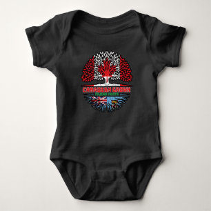 Fiji Fijian Canadian Canada Tree Roots Flag Baby Bodysuit