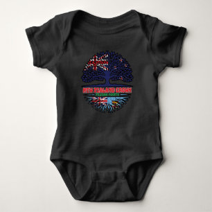 Fiji Fijian New Zealander New Zealand Tree Roots Baby Bodysuit