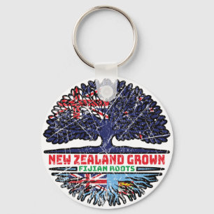 Fiji Fijian New Zealander New Zealand Tree Roots Keychain