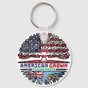 Fiji Fijian US American USA United States Tree Keychain