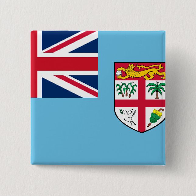 Fiji Flag 2 Inch Square Button (Front)