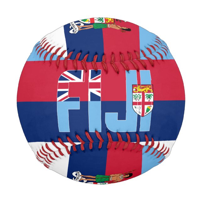 Fiji Flag and Coat of Arms Patriotic Baseball (Front)