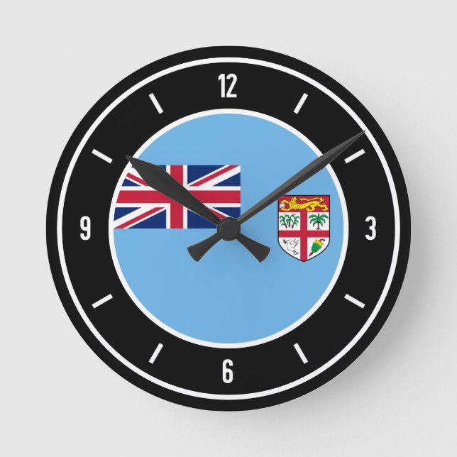 Fiji Flag Elegant Round Clock (Front)