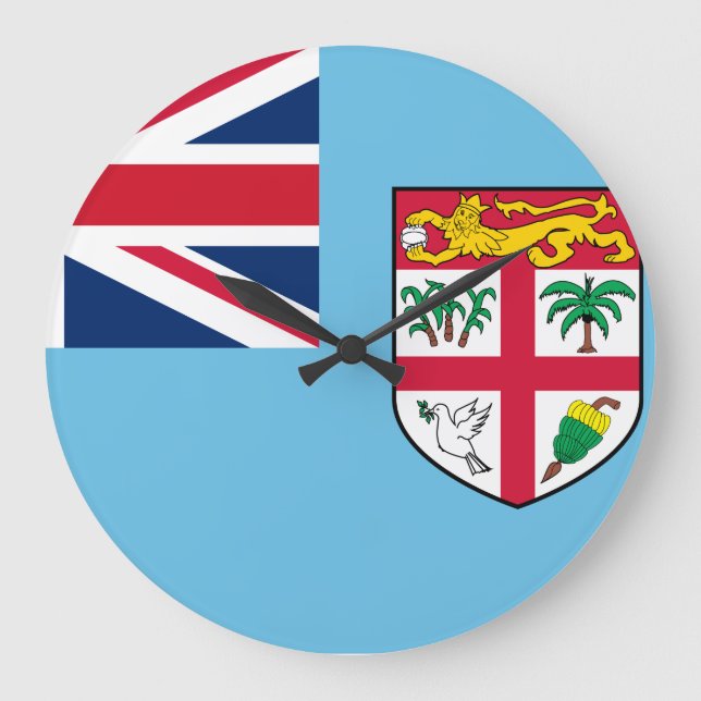Fiji Flag Large Clock (Front)