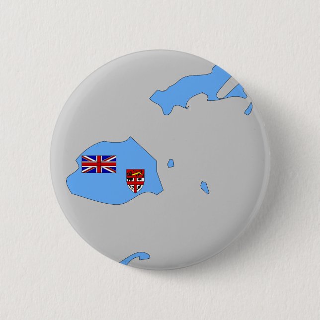 Fiji flag map 2 inch round button (Front)