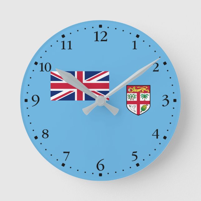 Fiji Flag Round Clock (Front)