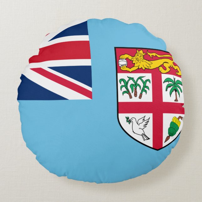Fiji Flag Round Pillow (Front)