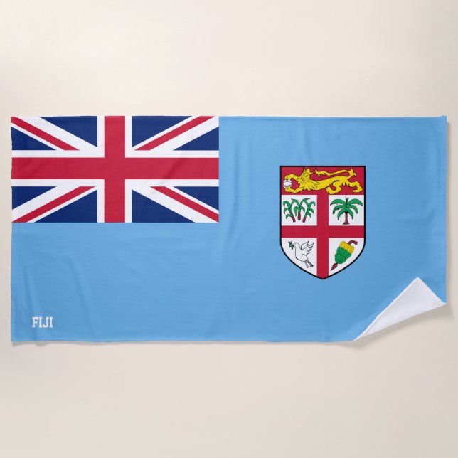 Fiji Flag Splendid Patriotic Beach Towel (Front)