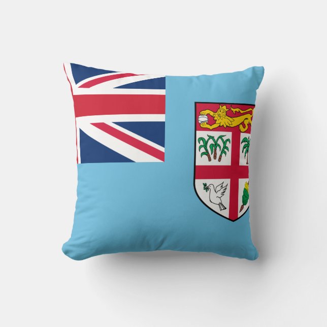 Fiji Flag Throw Pillow (Front)