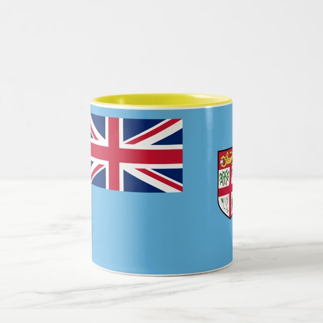 Fiji Flag Two-Tone Coffee Mug (Center)