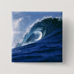 Fiji Islands, Tavarua, Cloudbreak. A wave 2 Inch Square Button
